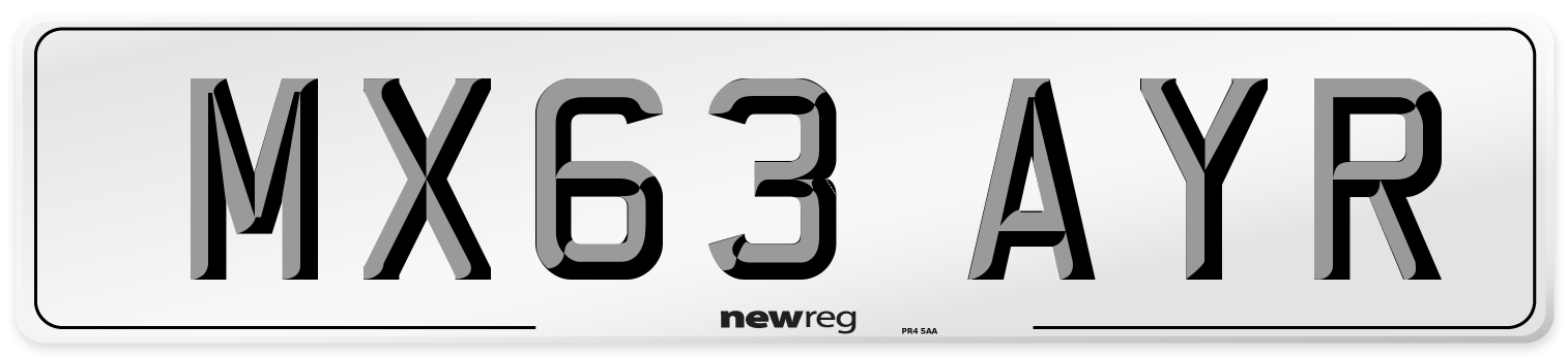 MX63 AYR Number Plate from New Reg